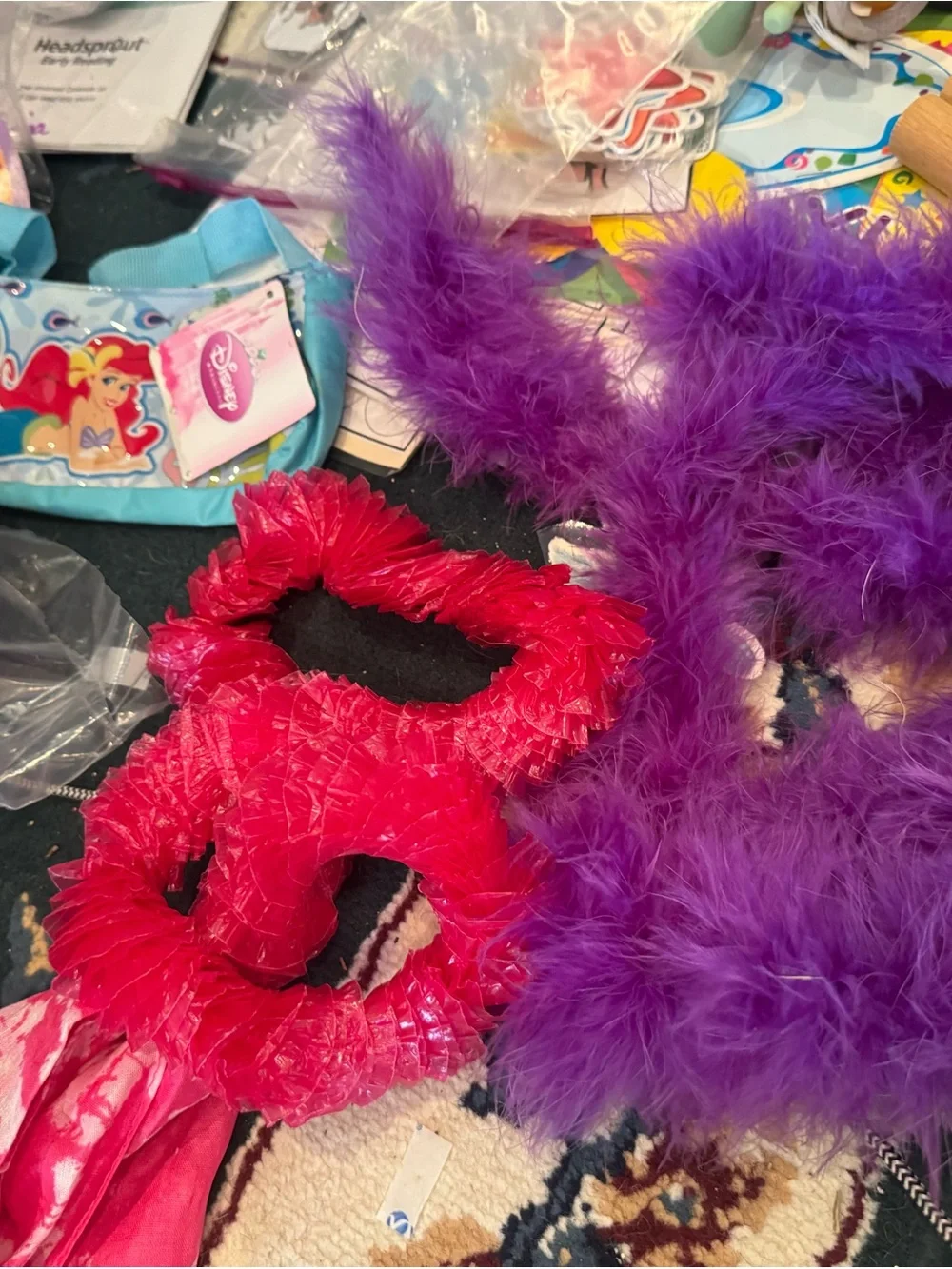 Kids Pink Tie-Dye Hair Scarf and Accessory Set dress up